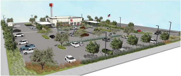 A rendering of a coming Chick-fil-A restaurant in El Monte (Courtesy)